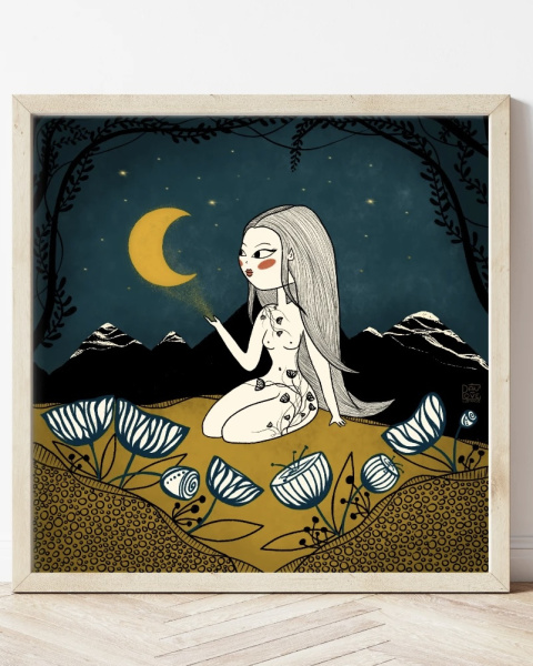 Plakat Księżycowa noc - zdjęcie główne w rozmiarze 40x40