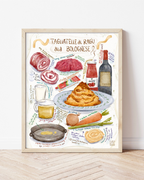 Plakat Tagliatelle al Ragu alla Bolognese - zdjęcie drugie w rozmiarze 20x25 Plakat Tagliatelle al Ragu alla Bolognese - zdjęcie drugie w rozmiarze 20x25