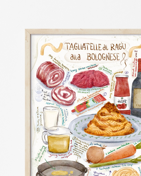 Plakat Tagliatelle al Ragu alla Bolognese - zdjęcie trzecie w rozmiarze 20x25 Plakat Tagliatelle al Ragu alla Bolognese - zdjęcie trzecie w rozmiarze 20x25